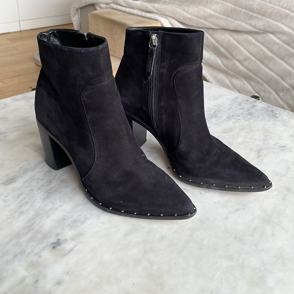 SCHUTZ Patty Studded Suede Ankle Boot